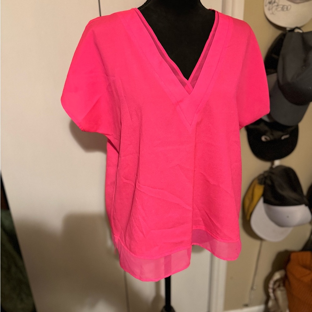 V neck slick material